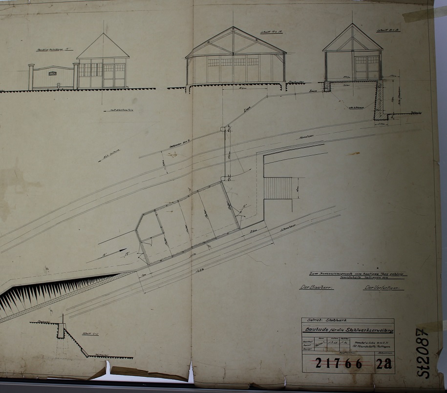 Baubude-Stahlwerkserweiterung-1928